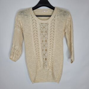 Pink Rose Lace Knit Sweater